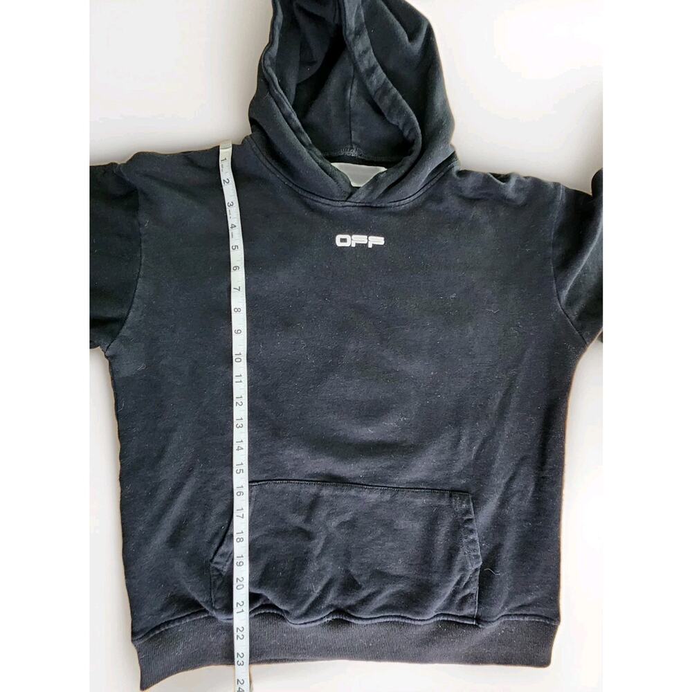 OFF-WHITE Airport Tape Arrows Diag Over Hoodie Black Blue Size 2XL - Picture 7 of 7